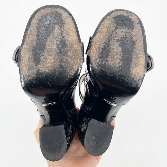 Gucci Black Patent Leather Queercore Dionysus Buckle Snake Heel Pumps EU 38 - Picture 15 of 15